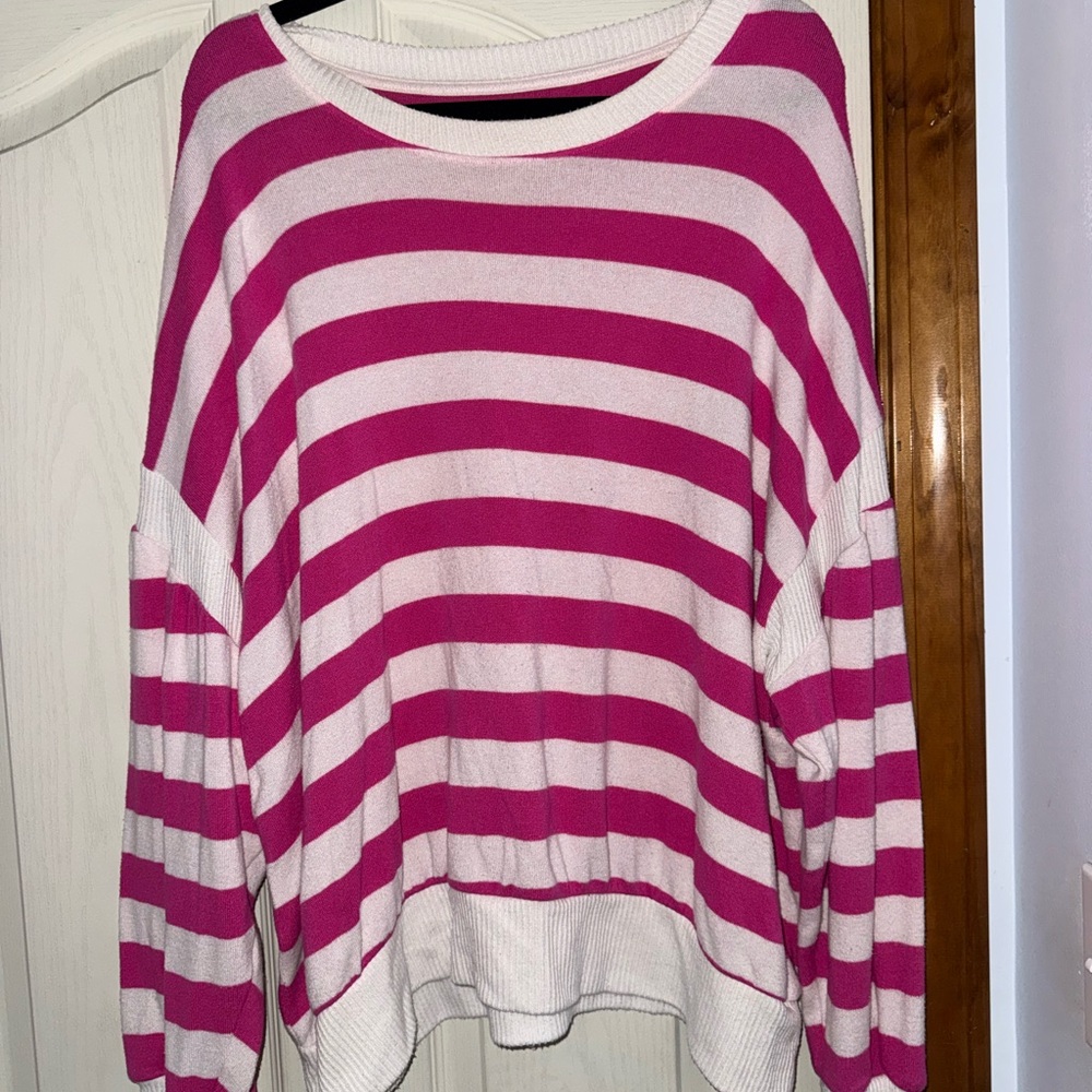 Sonoma Pink and White Striped Knit Top
